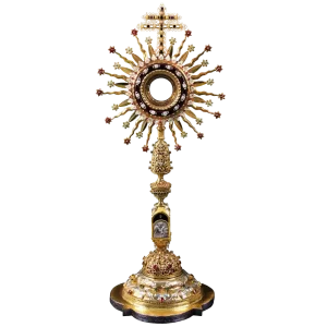 Custodia con cruz de doble travesaño